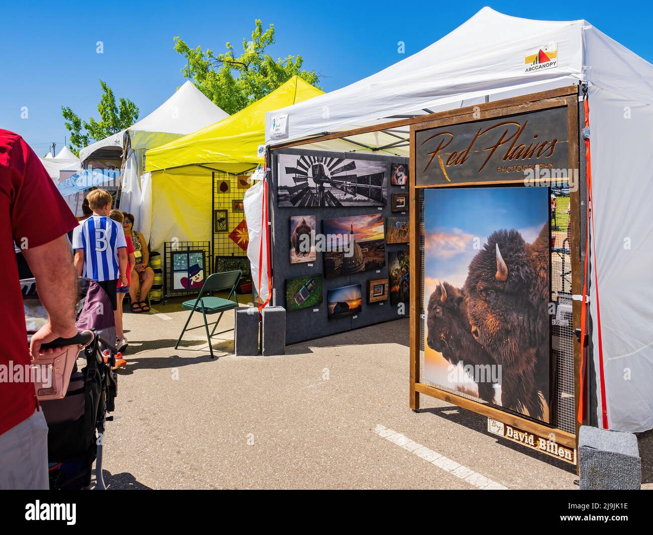 Oklahoma, APR 30 2022 Sunny view of the Downtown Edmond Art Festival