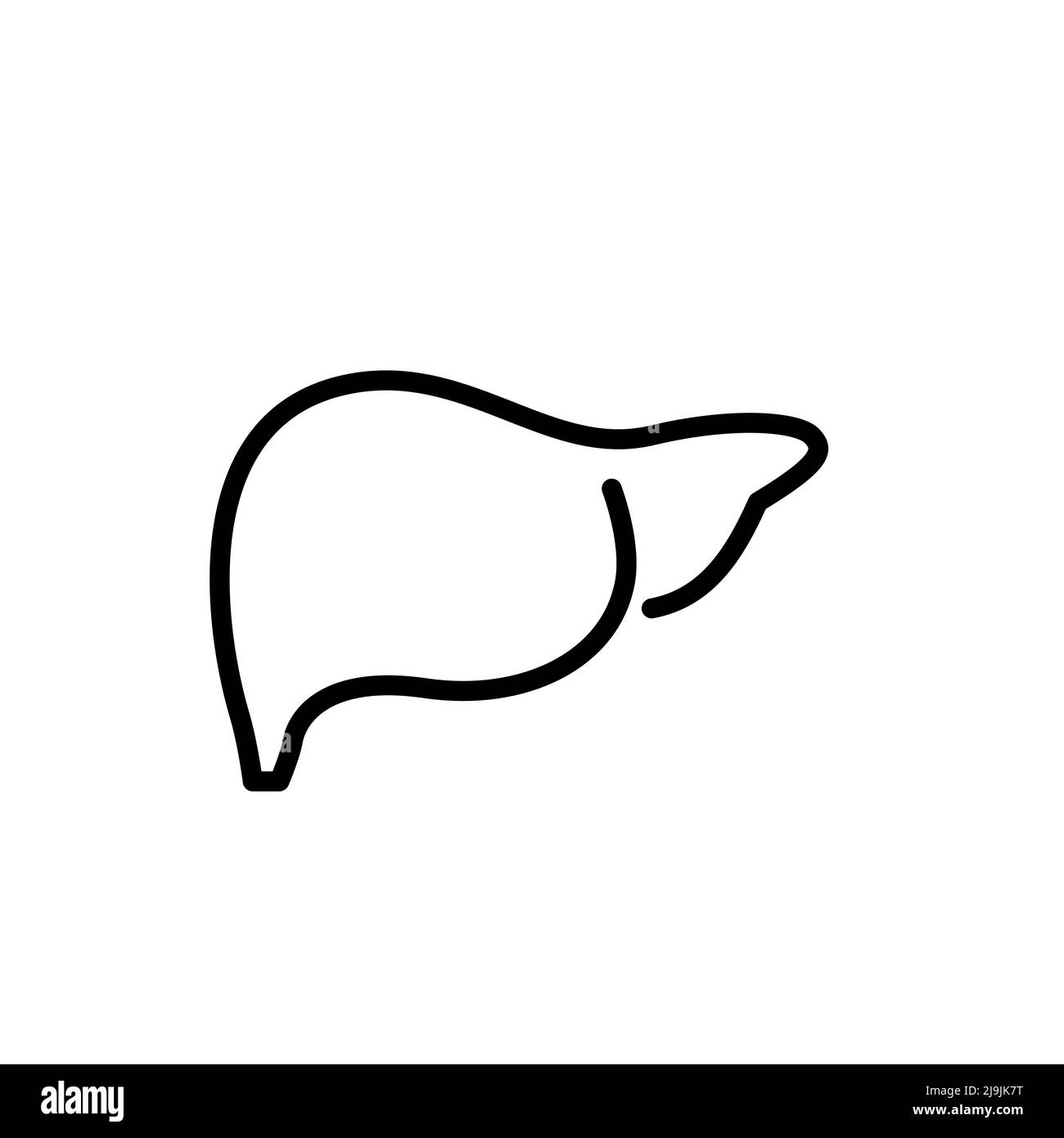 Human liver. Gastrointestinal tract organ. Anatomy and healthcare. Pixel perfect, editable stroke line icon Stock Vector