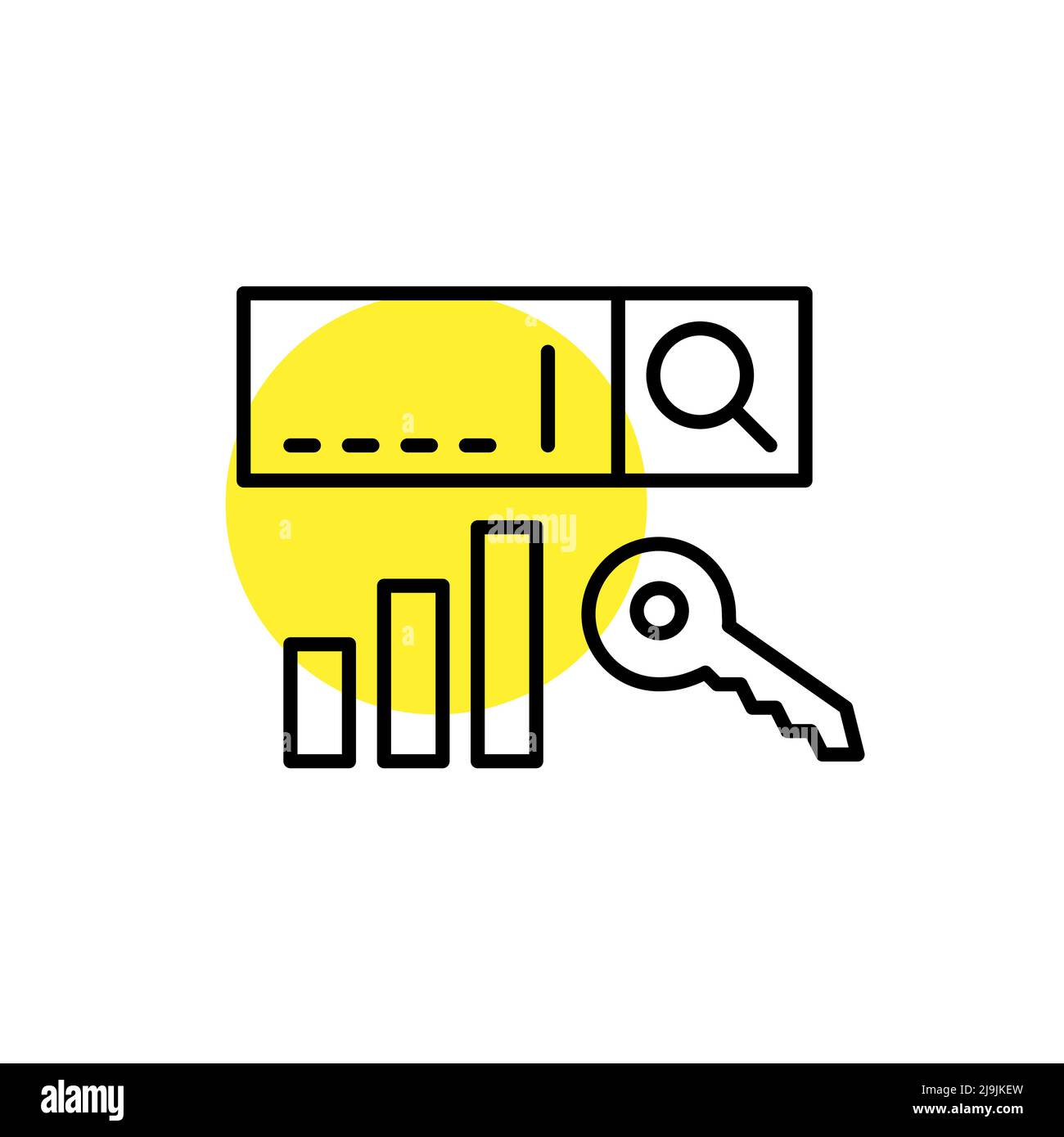 Keyword data analysis. Pixel perfect, editable stroke line art icon Stock Vector