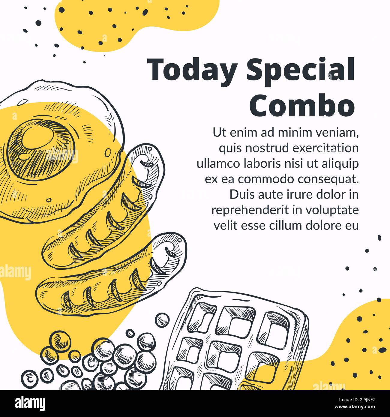 Today special combo, egg and sausage on dinner Stock Vector Image & Art
