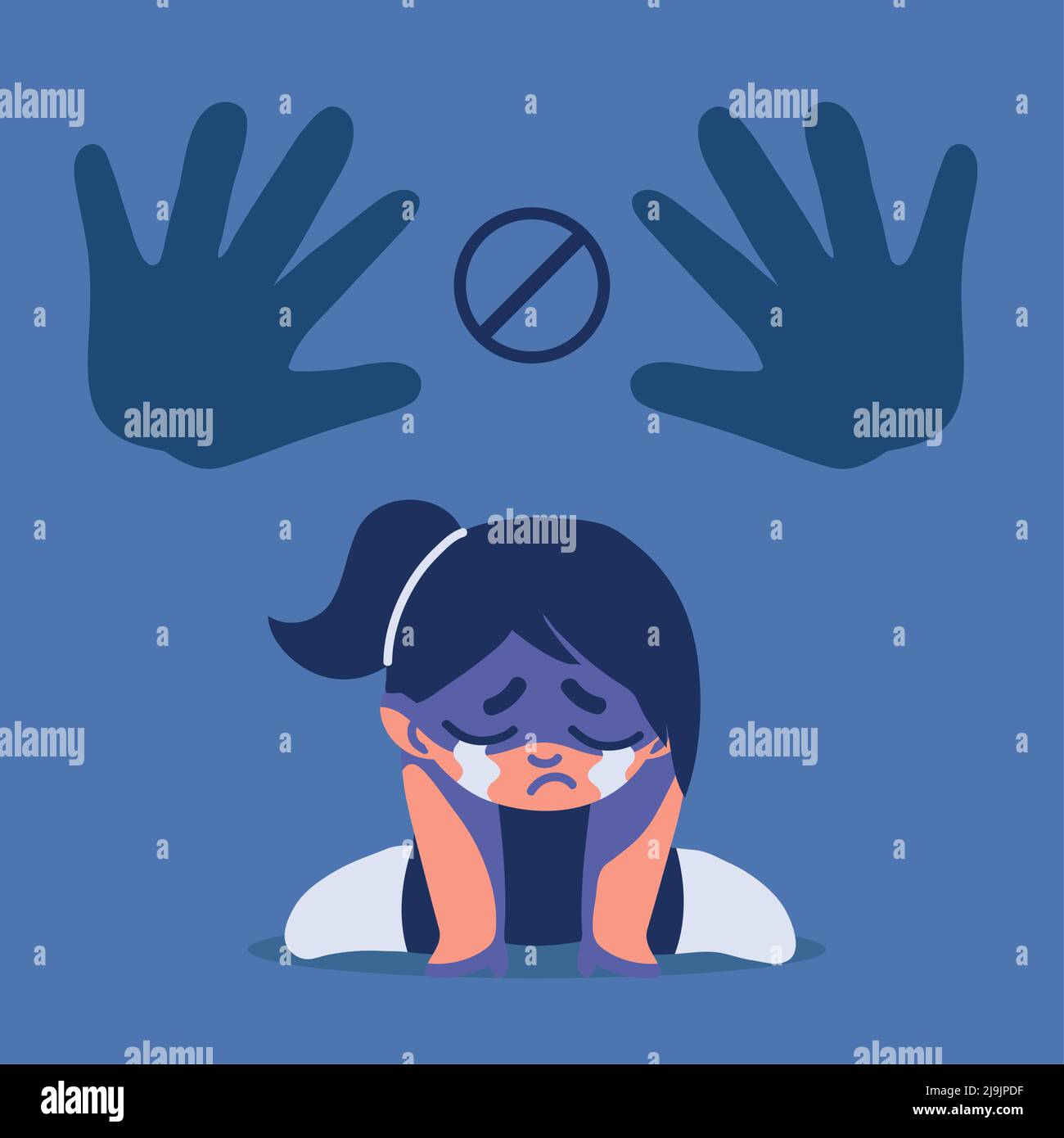crying girl victim child abuse Stock Vector Image & Art - Alamy