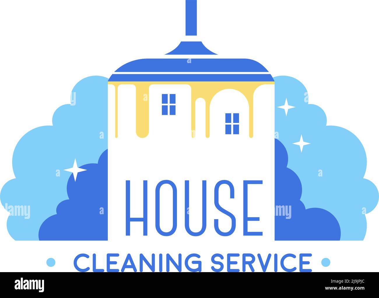 House cleaning service, cleanup and tidiness logo Stock Vector Image
