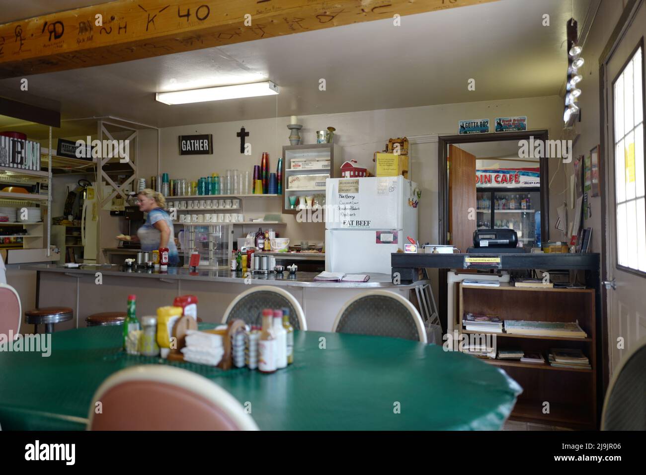 Inside a bar in Aladdin, Wyoming Stock Photo