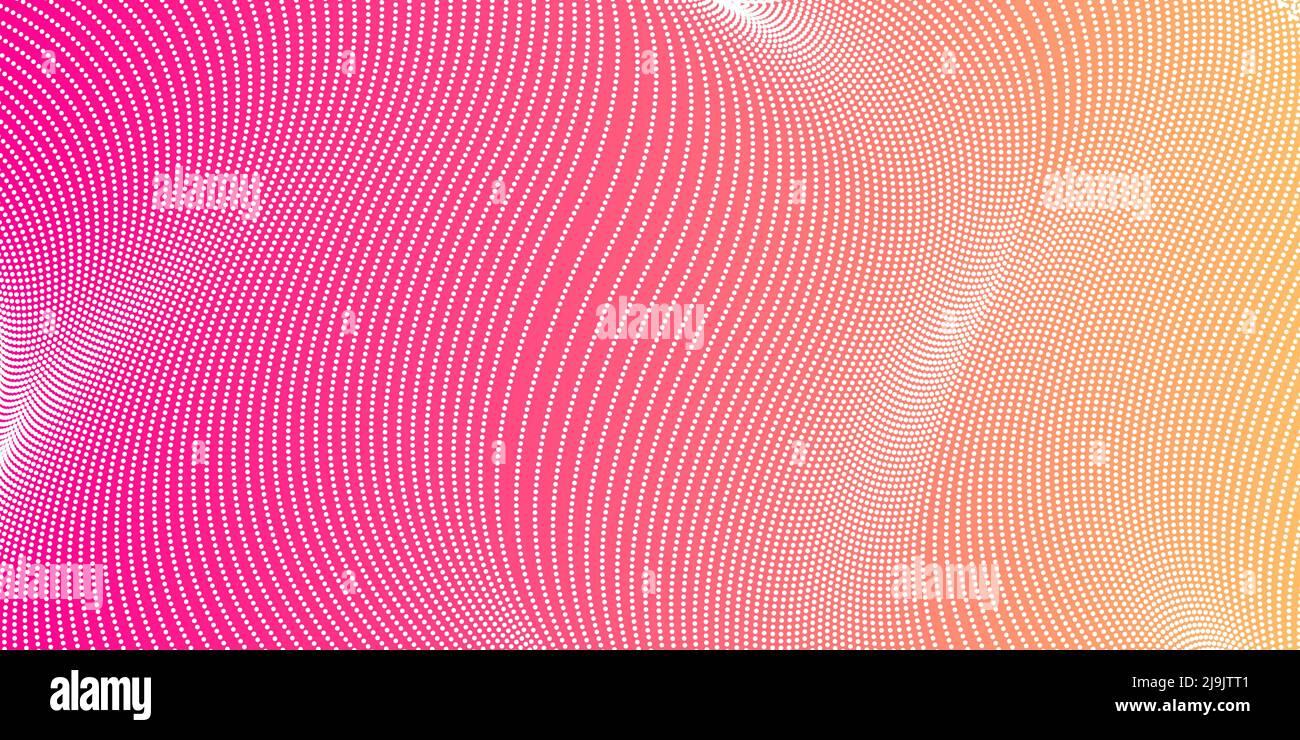 Background with dots and wavy line Stock Vector