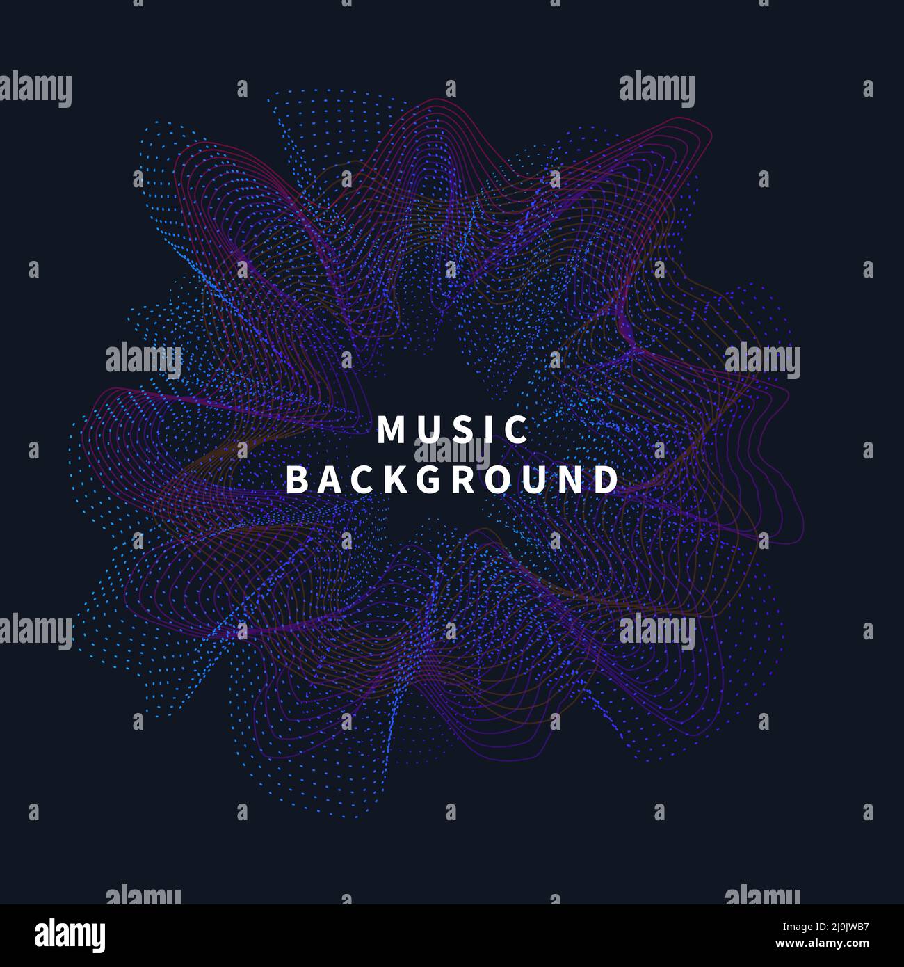Music abstract wavy poster Stock Vector