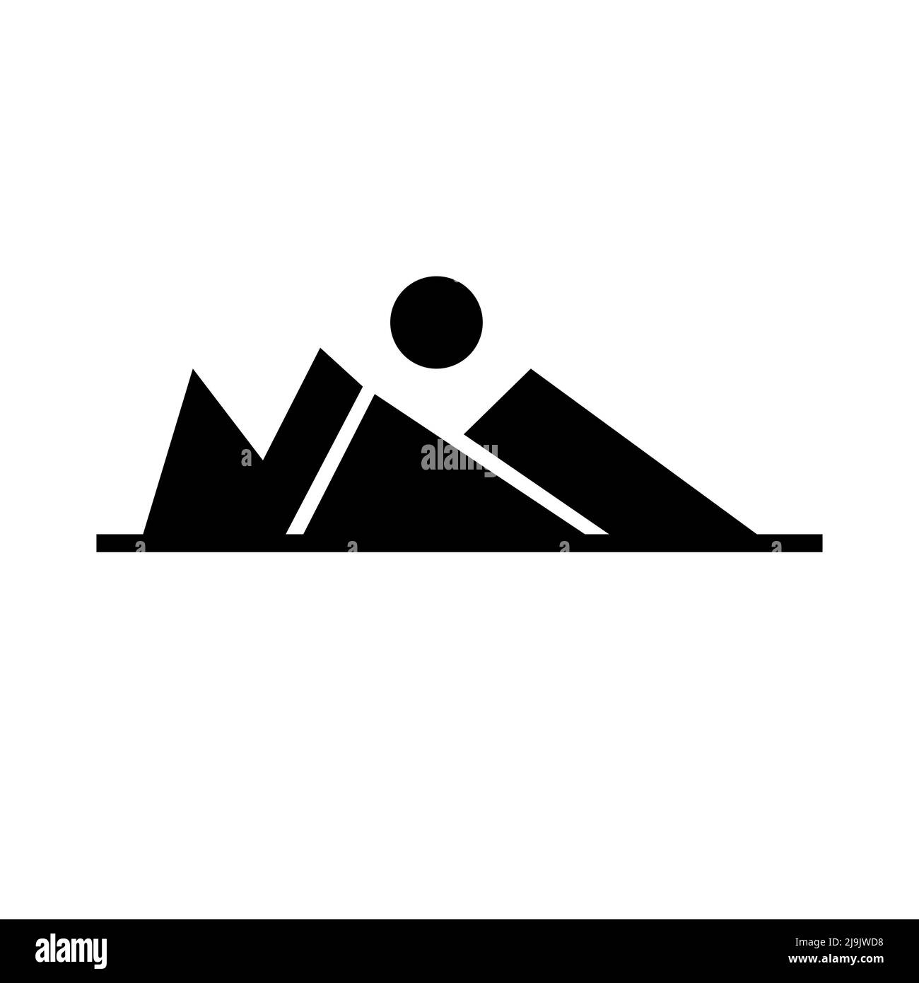 Mountains and sun icon Stock Vector Image & Art - Alamy