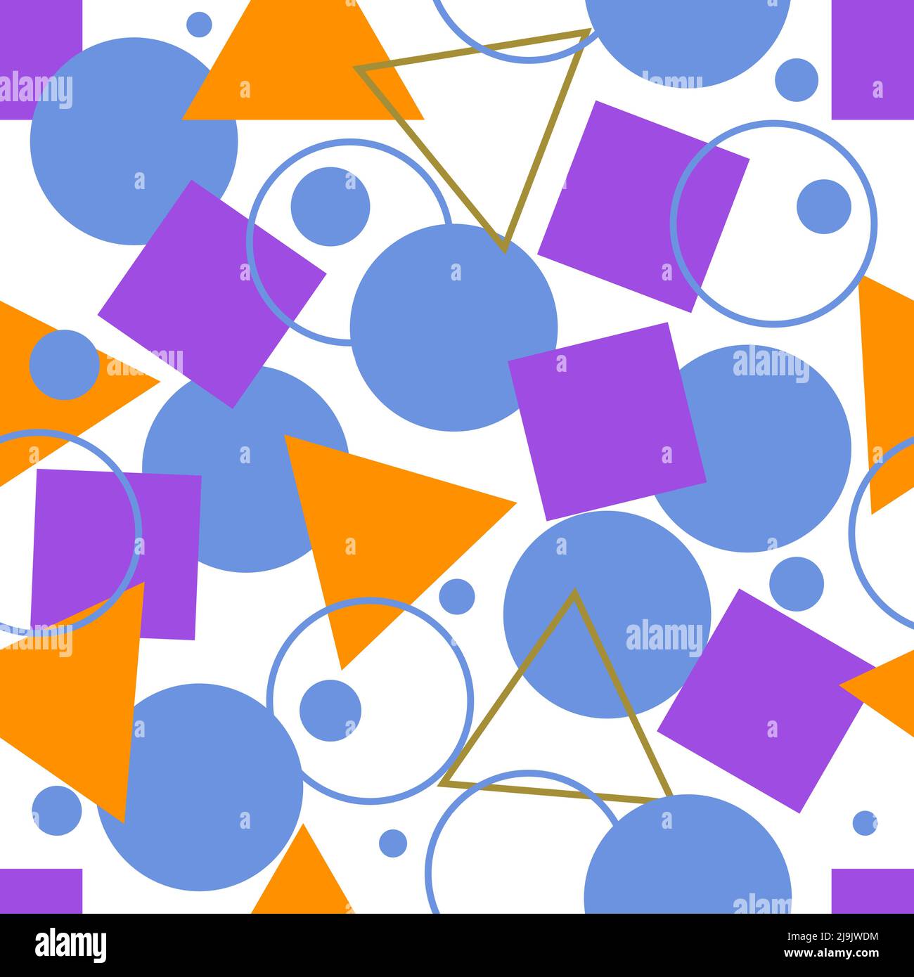 Seamless pattern with geometric memphis shapes Stock Vector