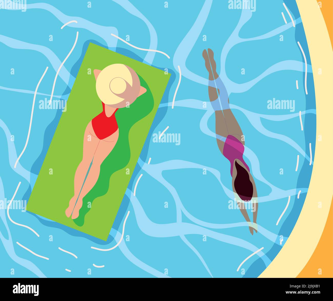 Women in swimming pool Stock Vector Images - Alamy