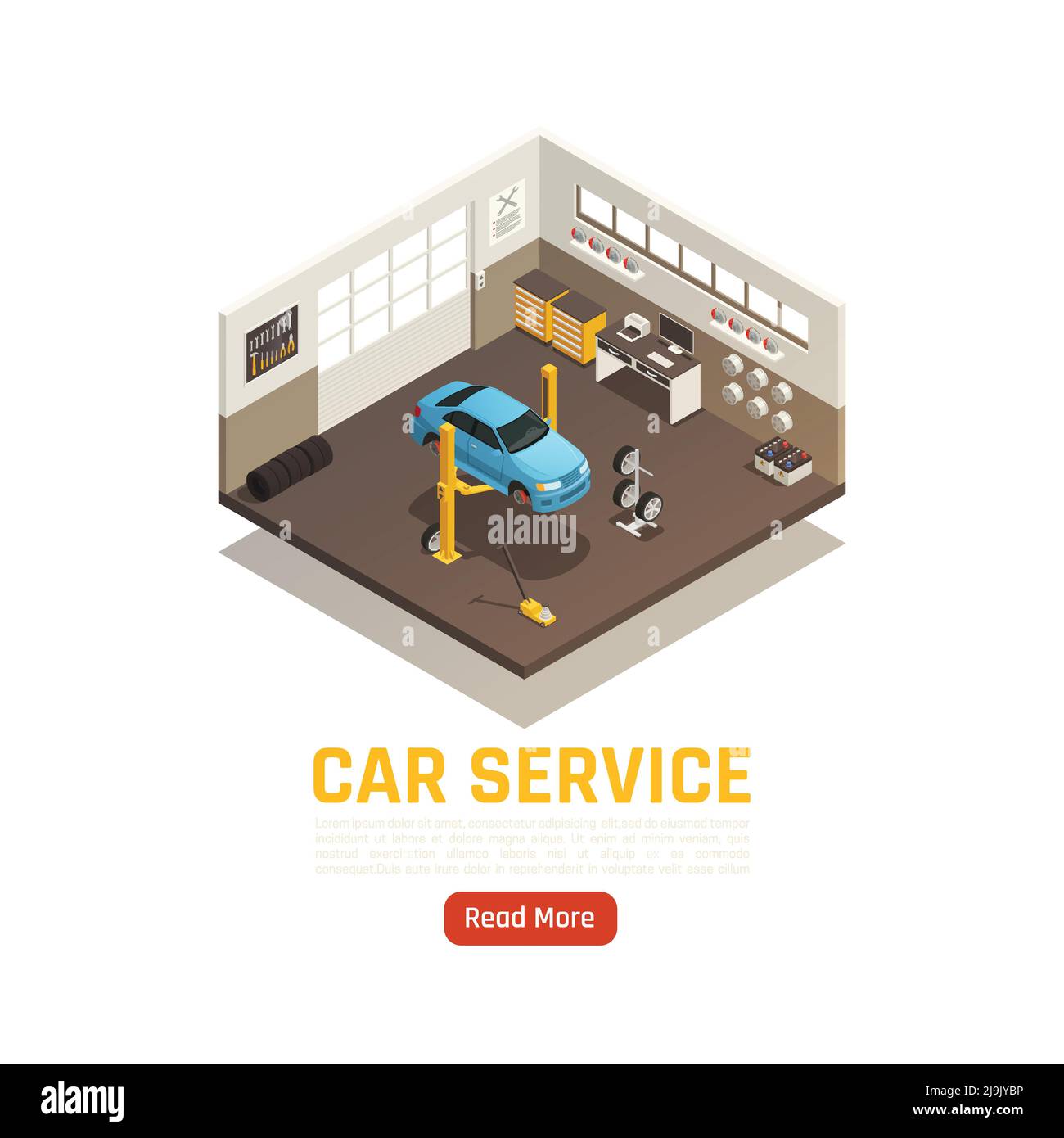 Full car service garage auto repair check spare parts change including ...