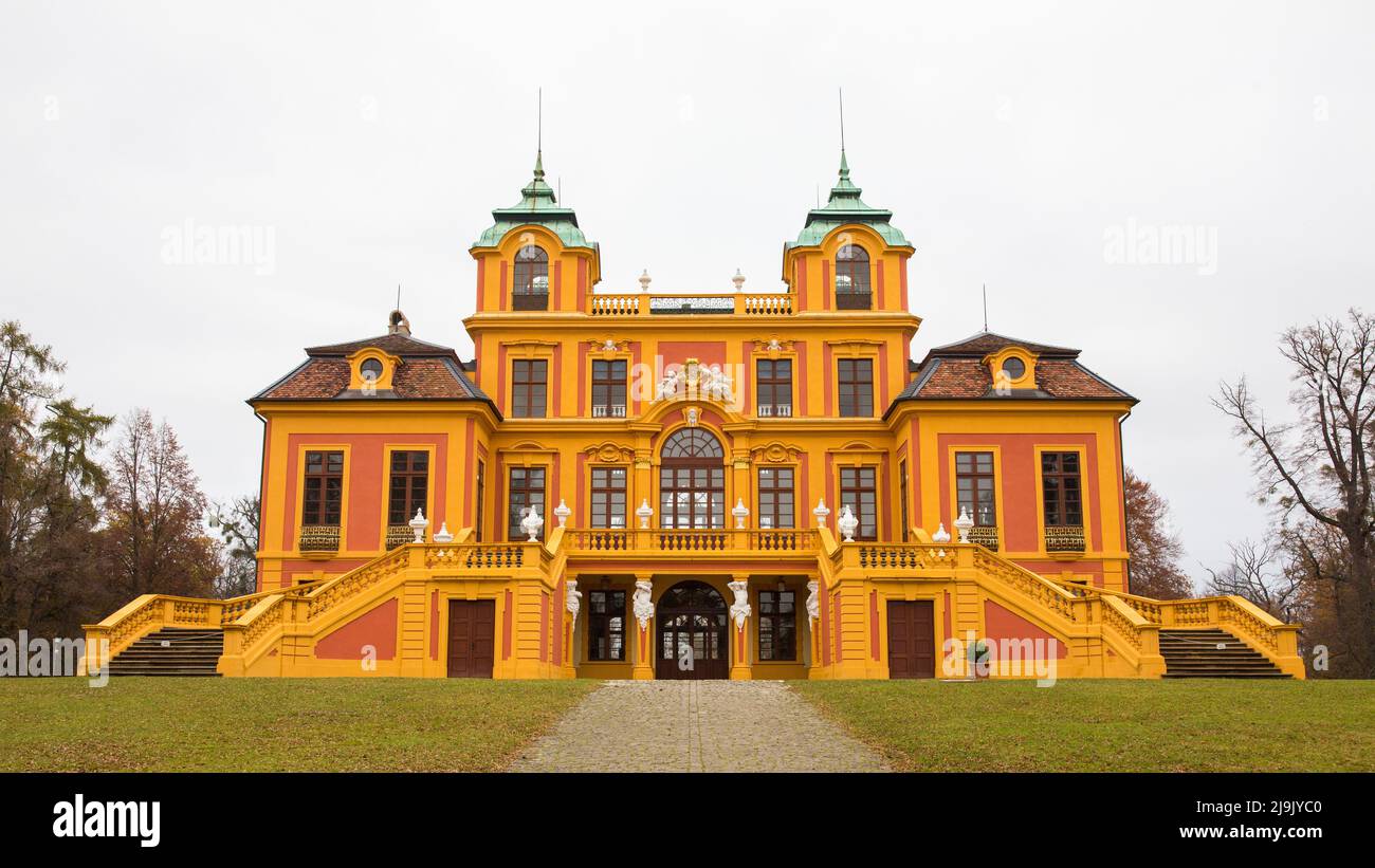 Ludwigsburg, Germany - Nov 15, 2021: View on Schloss Favorite (Favorite Palace). Stock Photo