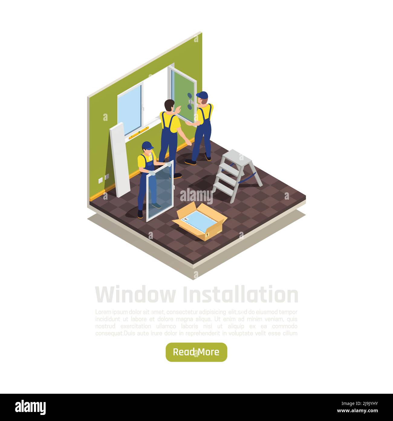Picture of House apartment room renovation isometric interior view with glass ...