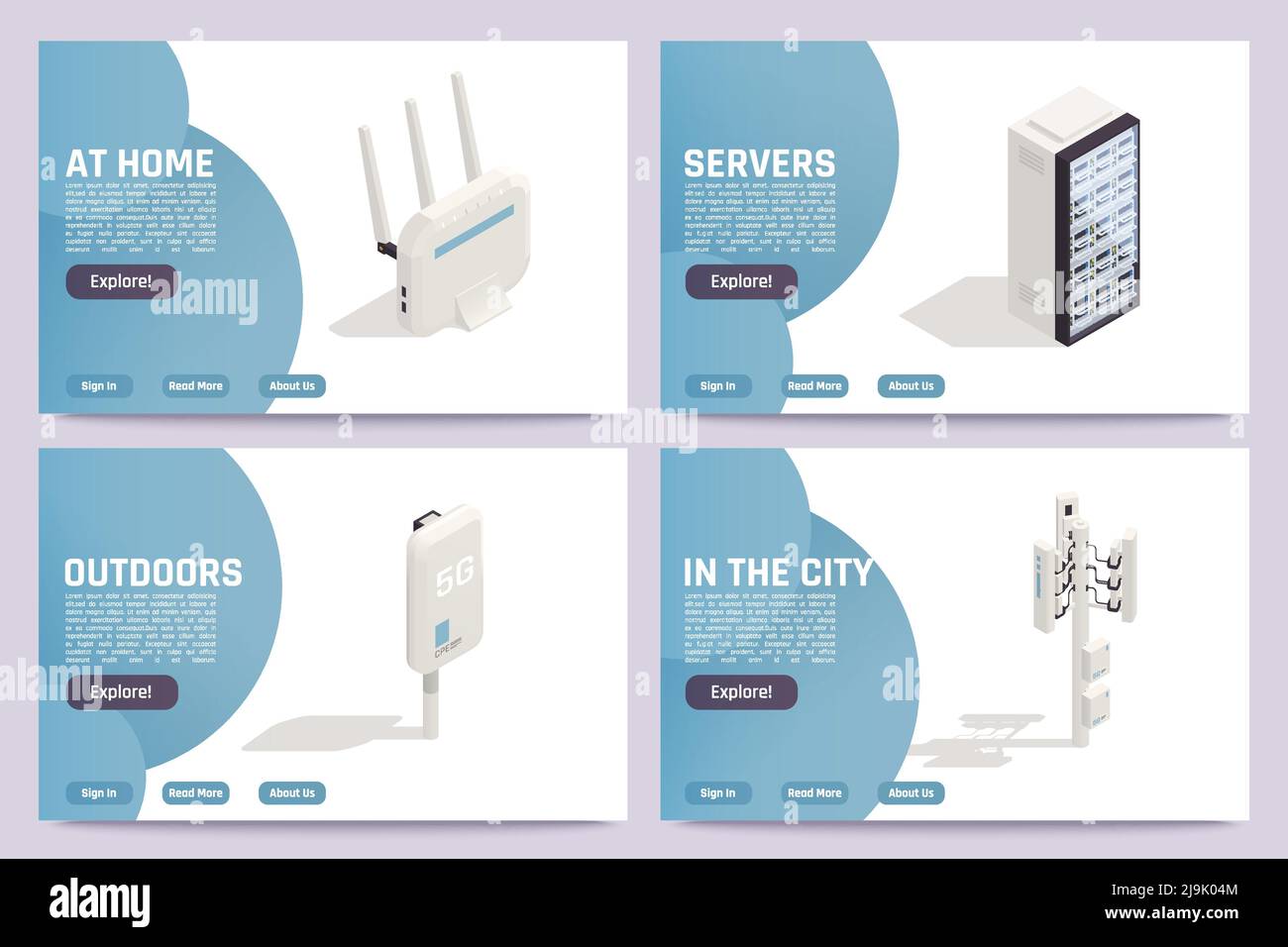 &Internet Technology Isometric Banners Stock Vector Image & Art - Alamy