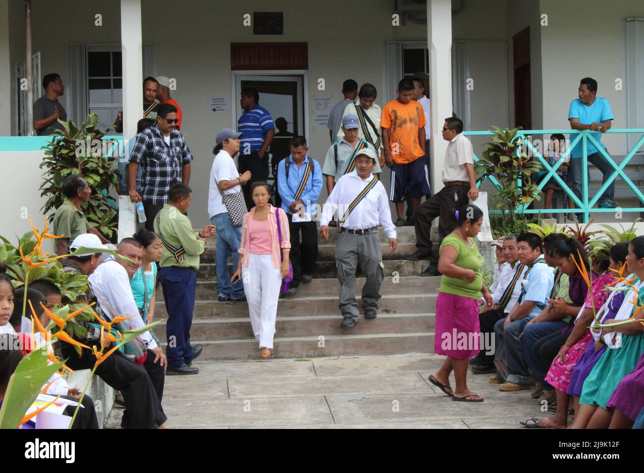 PUNTA GORDA BELIZE JULY 28 2015 Maya Leaders and council at court PUNTA GORDA BELIZE JULY 28 2015 Maya Leaders and council at court