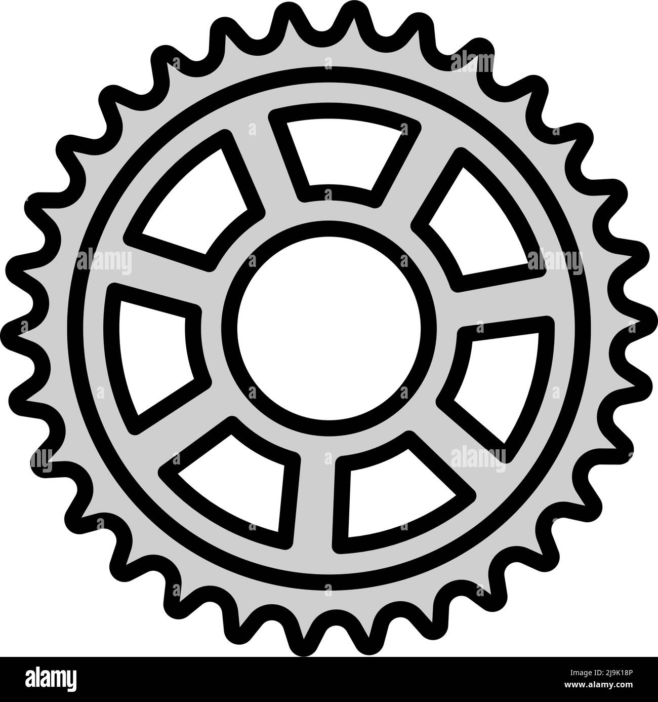 Bike Gear Star Icon. Editable Bold Outline With Color Fill Design. Vector Illustration. Stock Vector