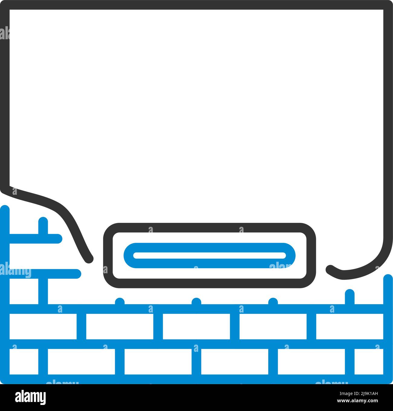 Icon Of Plastered Brick Wall. Editable Bold Outline With Color Fill Design. Vector Illustration. Stock Vector