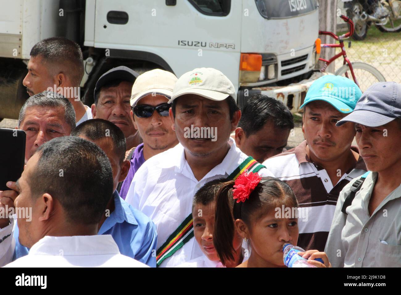 PUNTA GORDA BELIZE JULY 28 2015 Maya Leaders protest at court house PUNTA GORDA BELIZE JULY 28 2015 Maya Leaders protest at court house