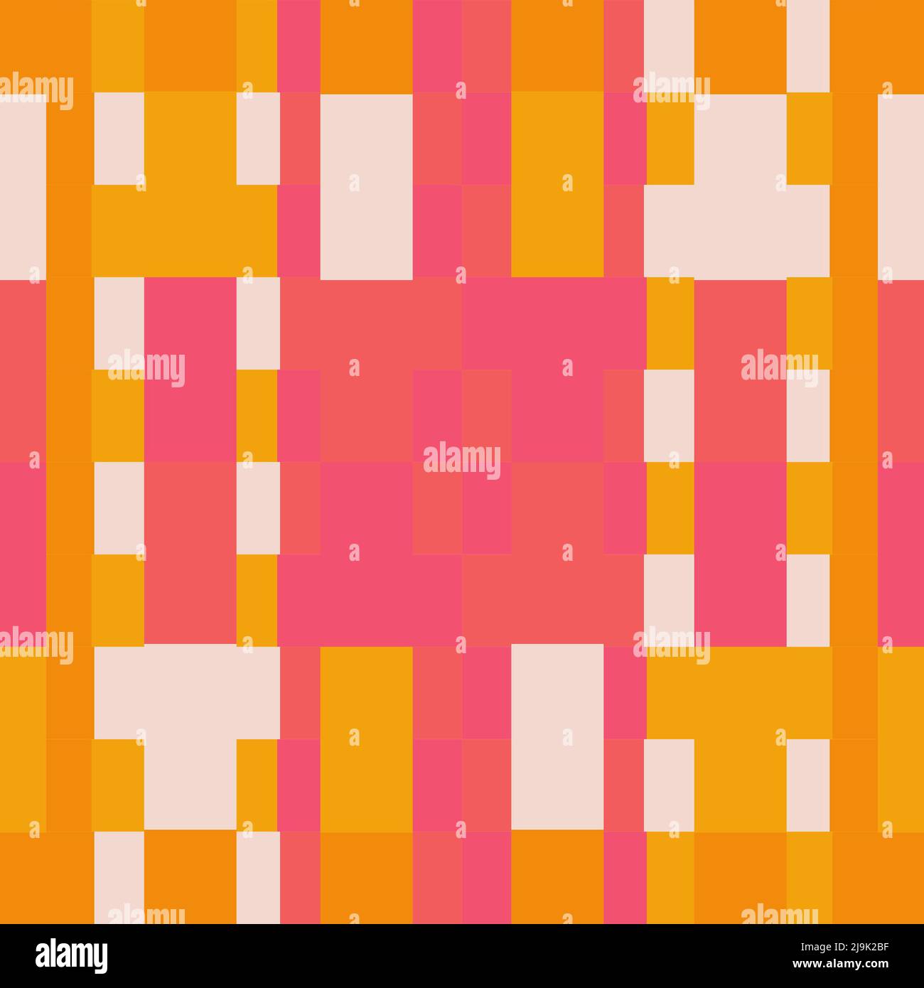 Seamless repeating blocks of color in pink, orange and white. Bright