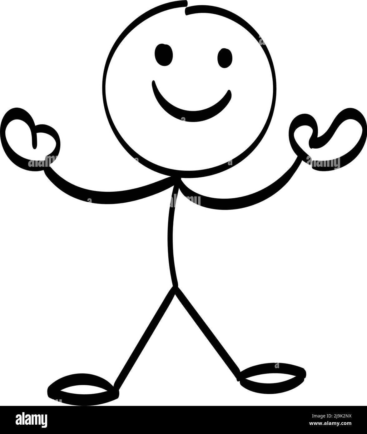 Hand drawing funny Stickman design for print or use as poster, card, flyer  or T Shirt Stock Vector Image & Art - Alamy