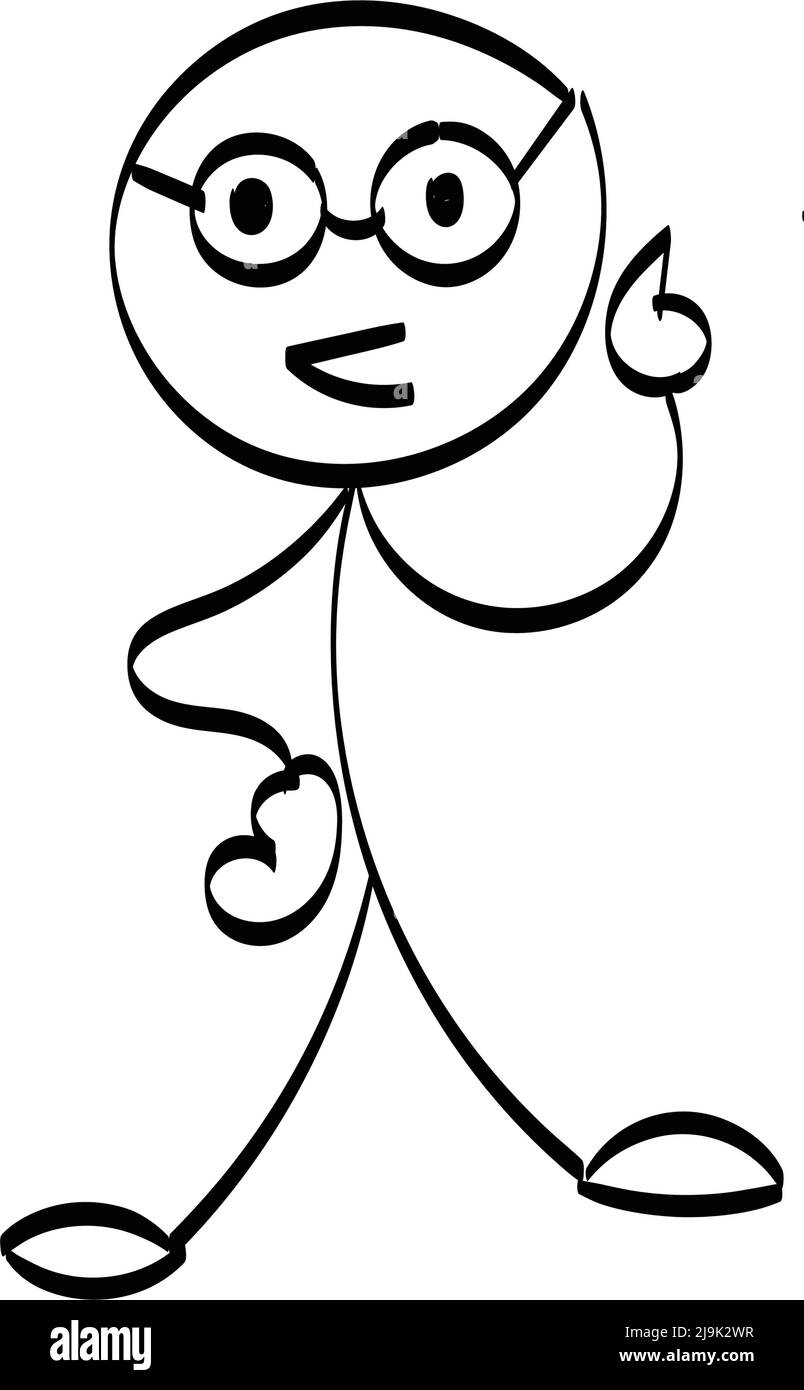 Hand drawing funny Stickman design for print or use as poster, card, flyer or T Shirt Stock Vector