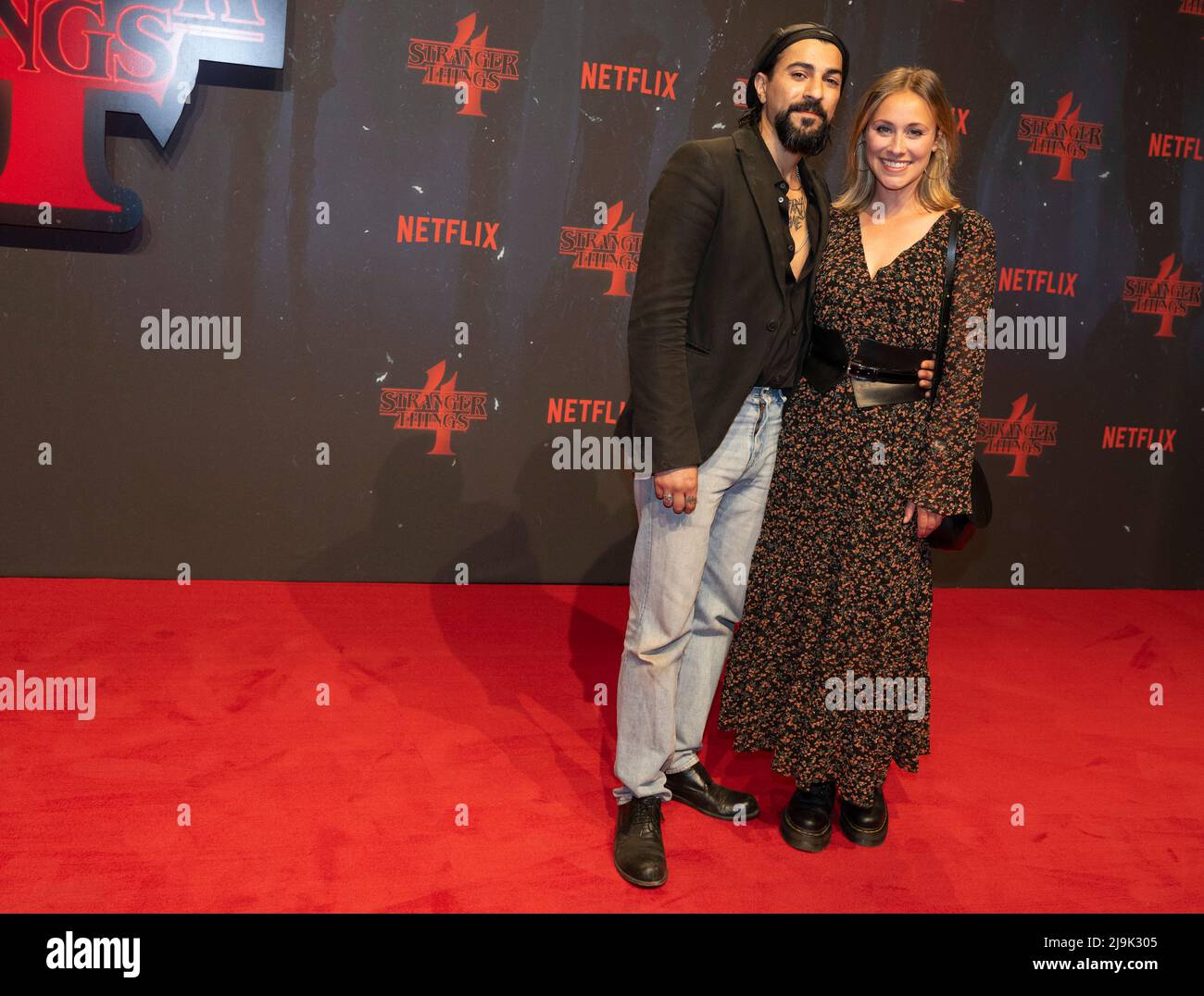 Berlin, Germany. 23rd May, 2022. Sina Tkotsch, actress, and company arrive at the German premiere of Season 4 of the Netflix series 'Stranger Things' at Kraftwerk Berlin. Credit: Monika Skolimowska/dpa/Alamy Live News Stock Photo