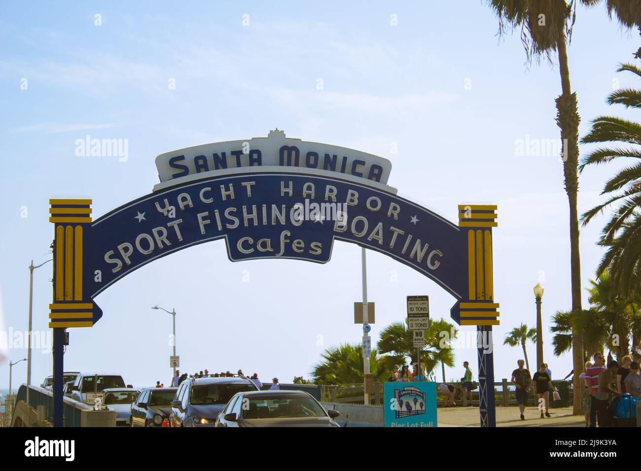 Santa Monica pier sign Stock Photo