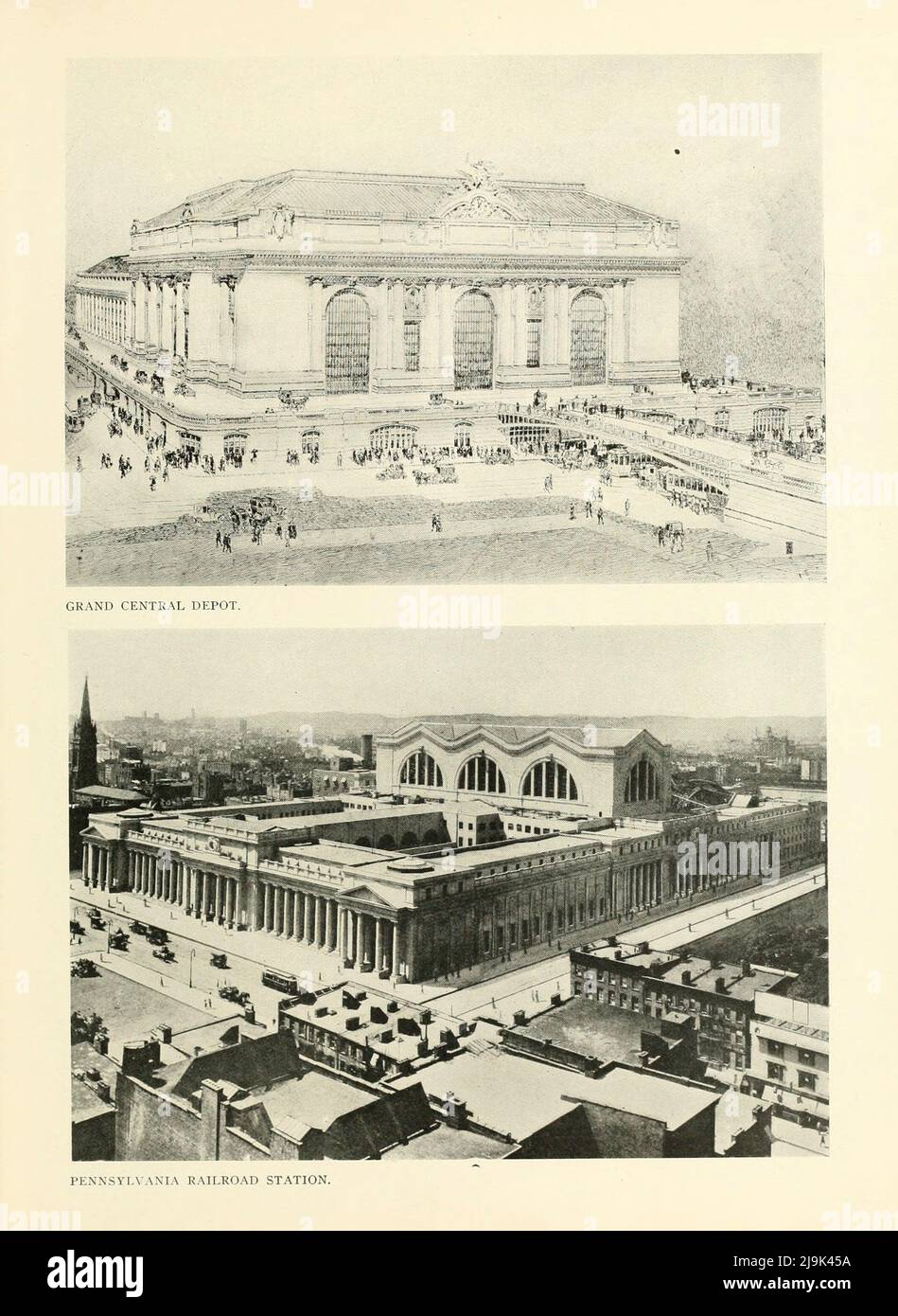 Grand Central Depot; Pennsylvania Railroad Station from the book ' New York illustrated ' Publication date 1911 Publisher New York : Success Postal Card Co. Stock Photo
