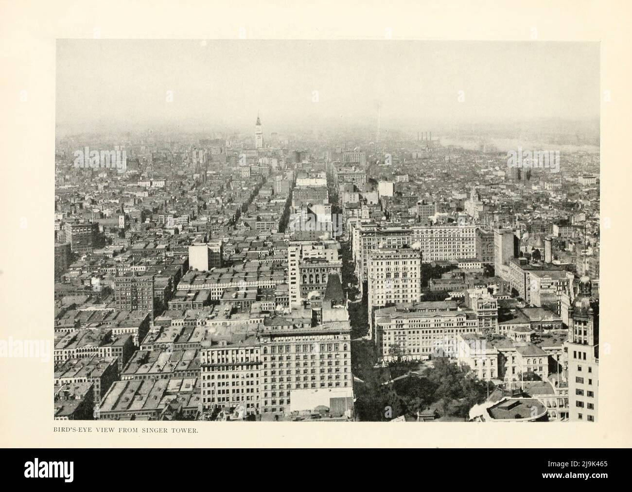Bird's Eye View from Singer Tower 1911 from the book ' New York illustrated ' Publication date 1911 Publisher New York : Success Postal Card Co. Stock Photo
