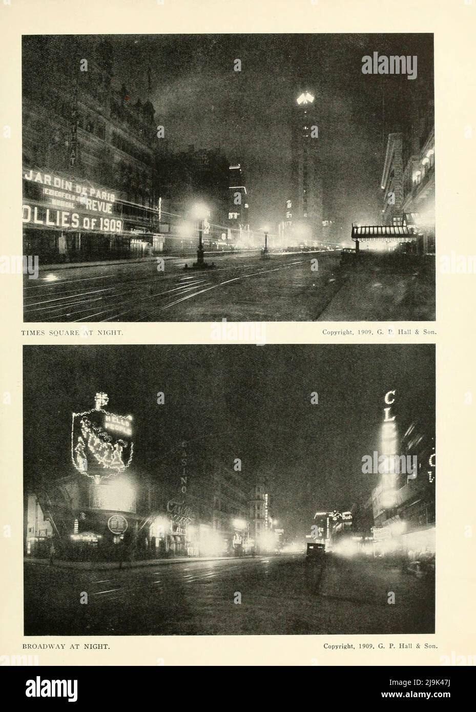 Times Square at Night; Broadway at night 1911 from the book ' New York illustrated ' Publication date 1911 Publisher New York : Success Postal Card Co. Stock Photo