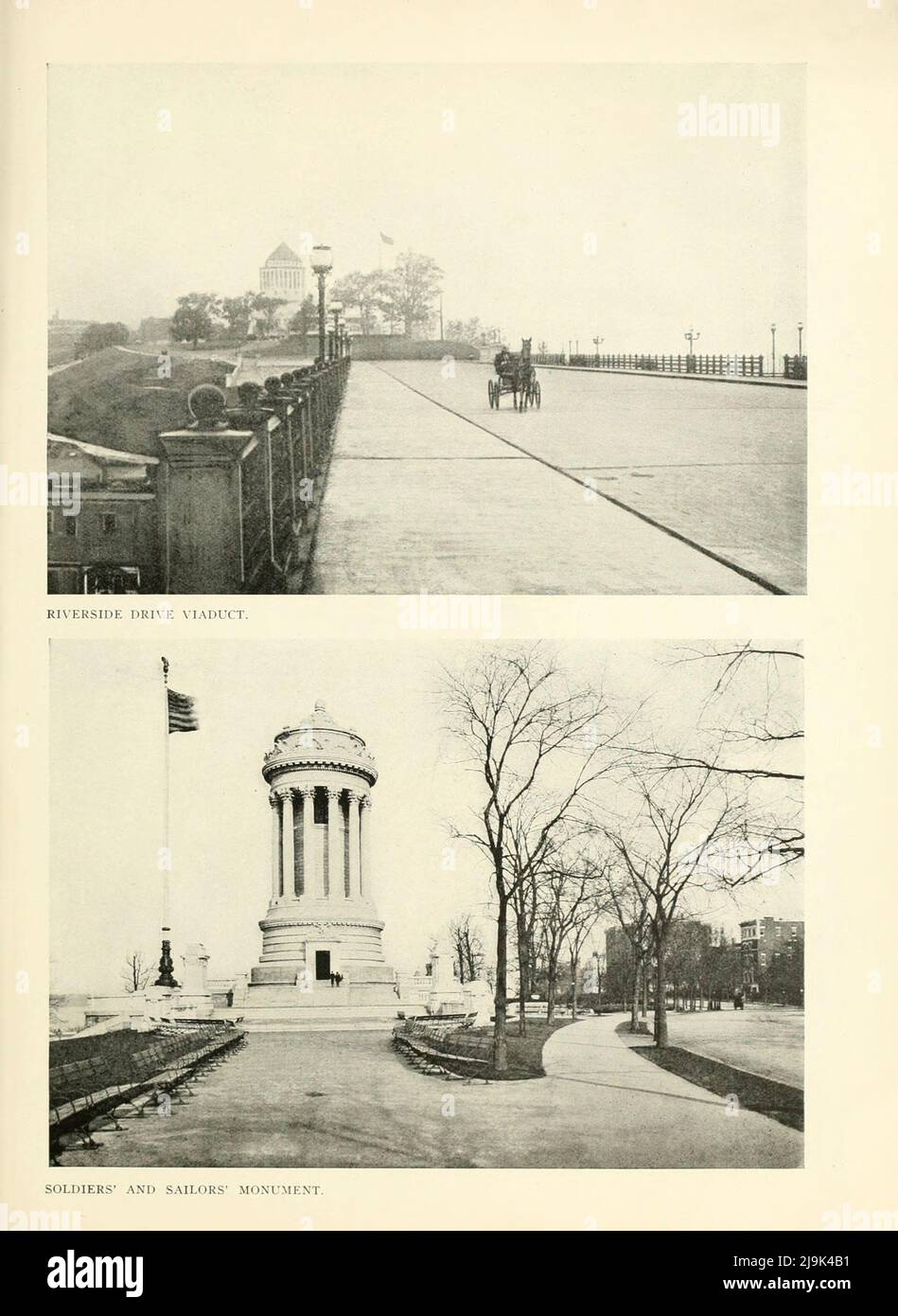 Riverside Drive Viaduct; Soldiers' and Sailors' Monument 1911 from the book ' New York illustrated ' Publication date 1911 Publisher New York : Success Postal Card Co. Stock Photo