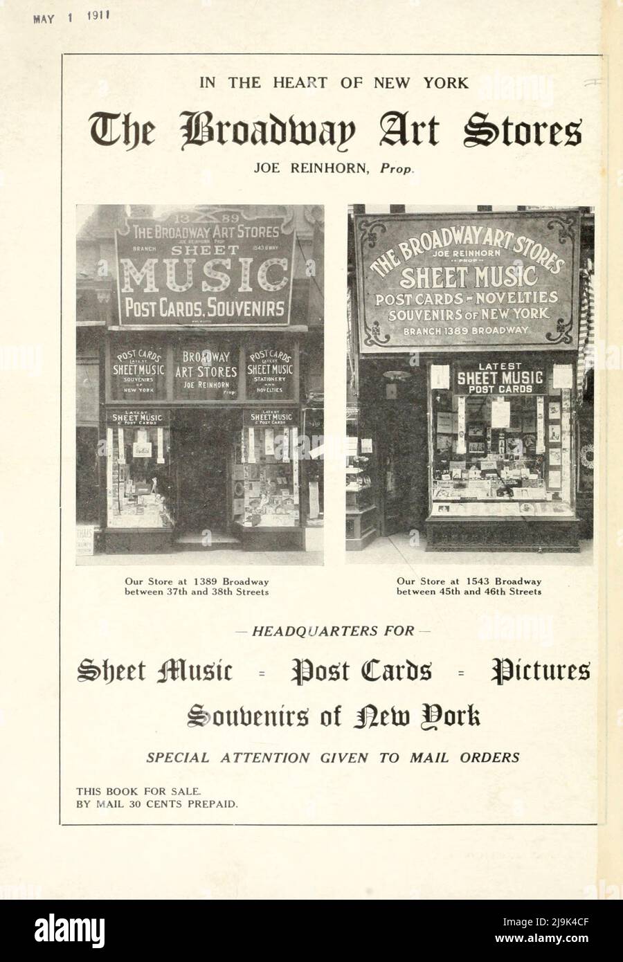 The Broadway Art Stores 1911 from the book ' New York illustrated ' Publication date 1911 Publisher New York : Success Postal Card Co. Stock Photo