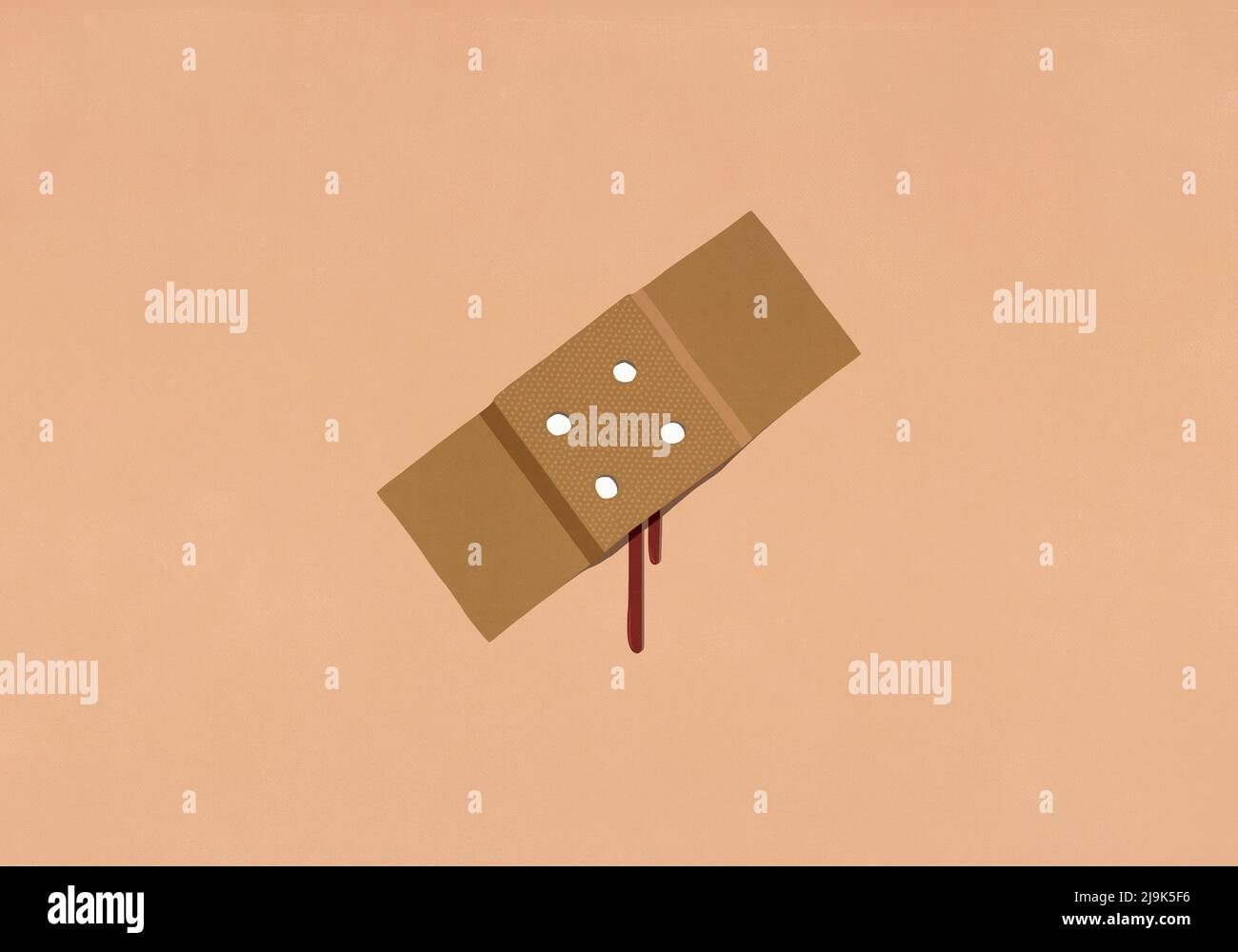 Close up bandage covering dripping blood on skin Stock Photo Alamy