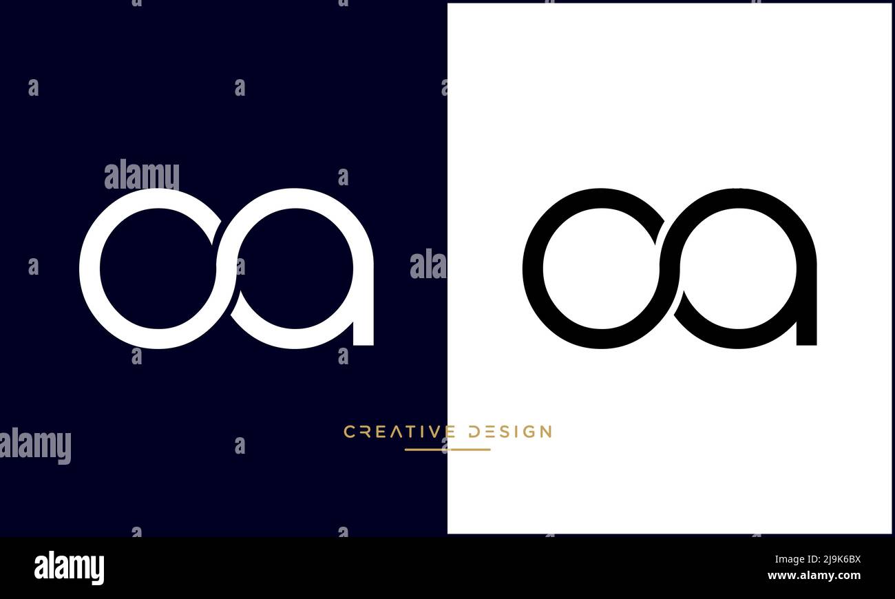Alphabet Letters OA, AO Abstract Logo Monogram Stock Vector