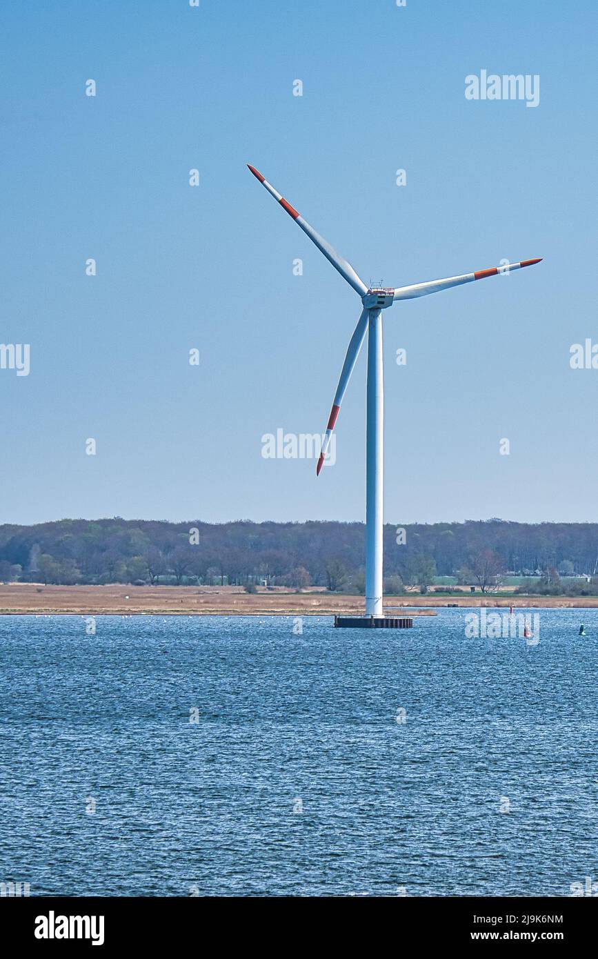 offshore wind turbine, green energy of the future. Renewable power ...