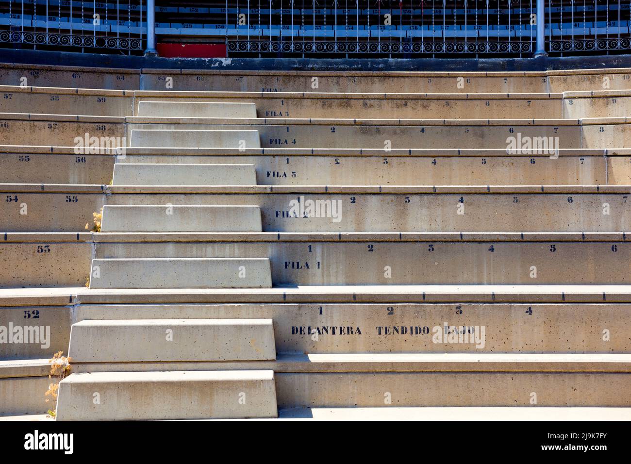 Detail of the bleachers of a bullring. Stock Photo