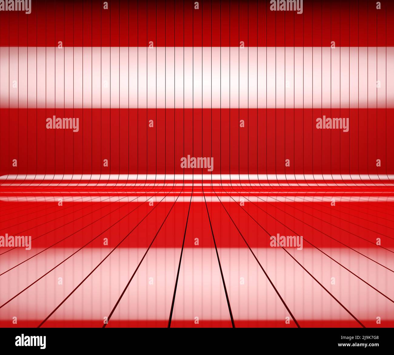 Space platform backdrop and red lines.3d rendering Stock Photo
