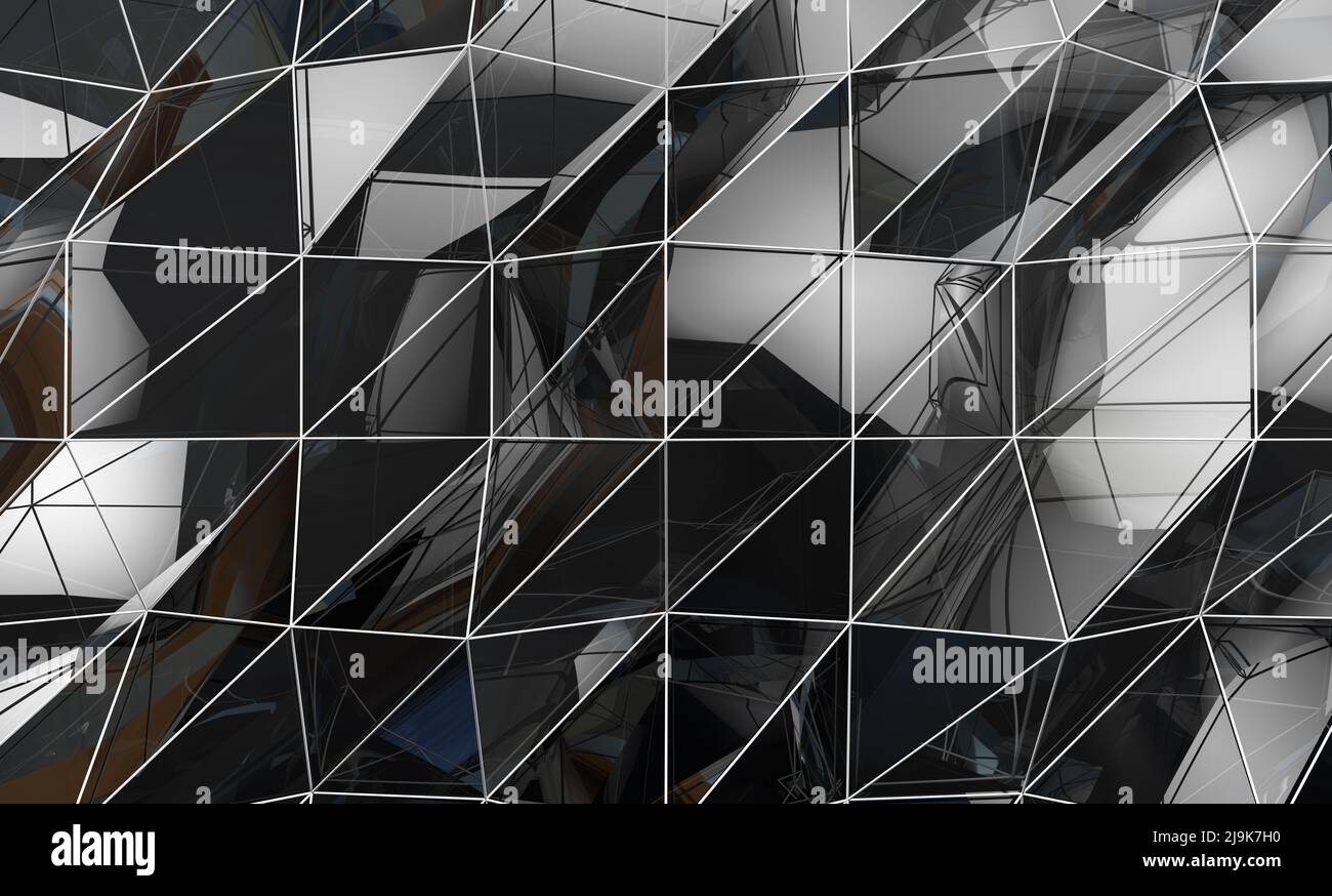 Black squared and blocks background geometric design. Stock Photo