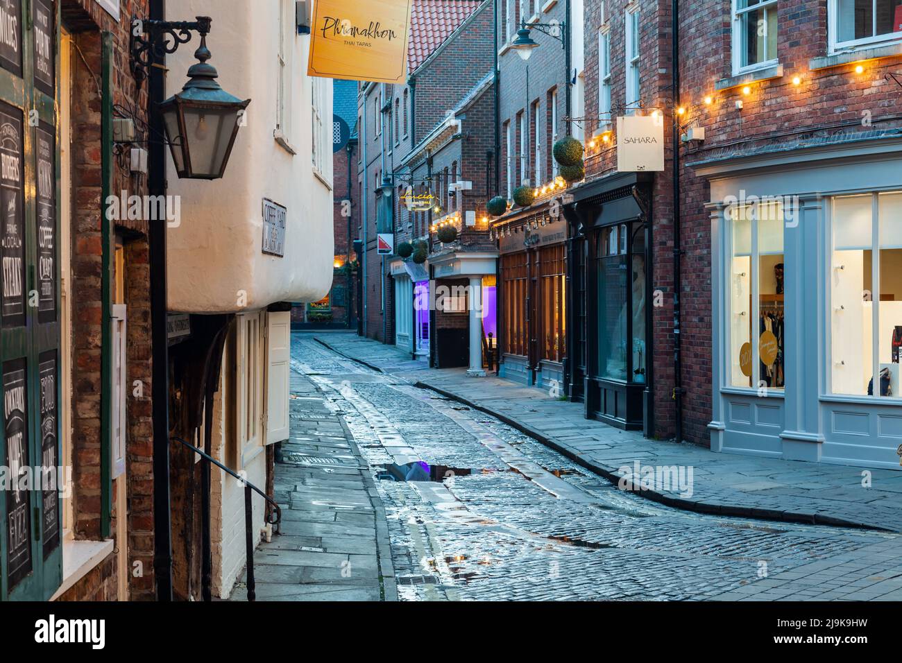 Dawn on Grape Lane in York city centre, North Yorkshire, England Stock Photo Alamy