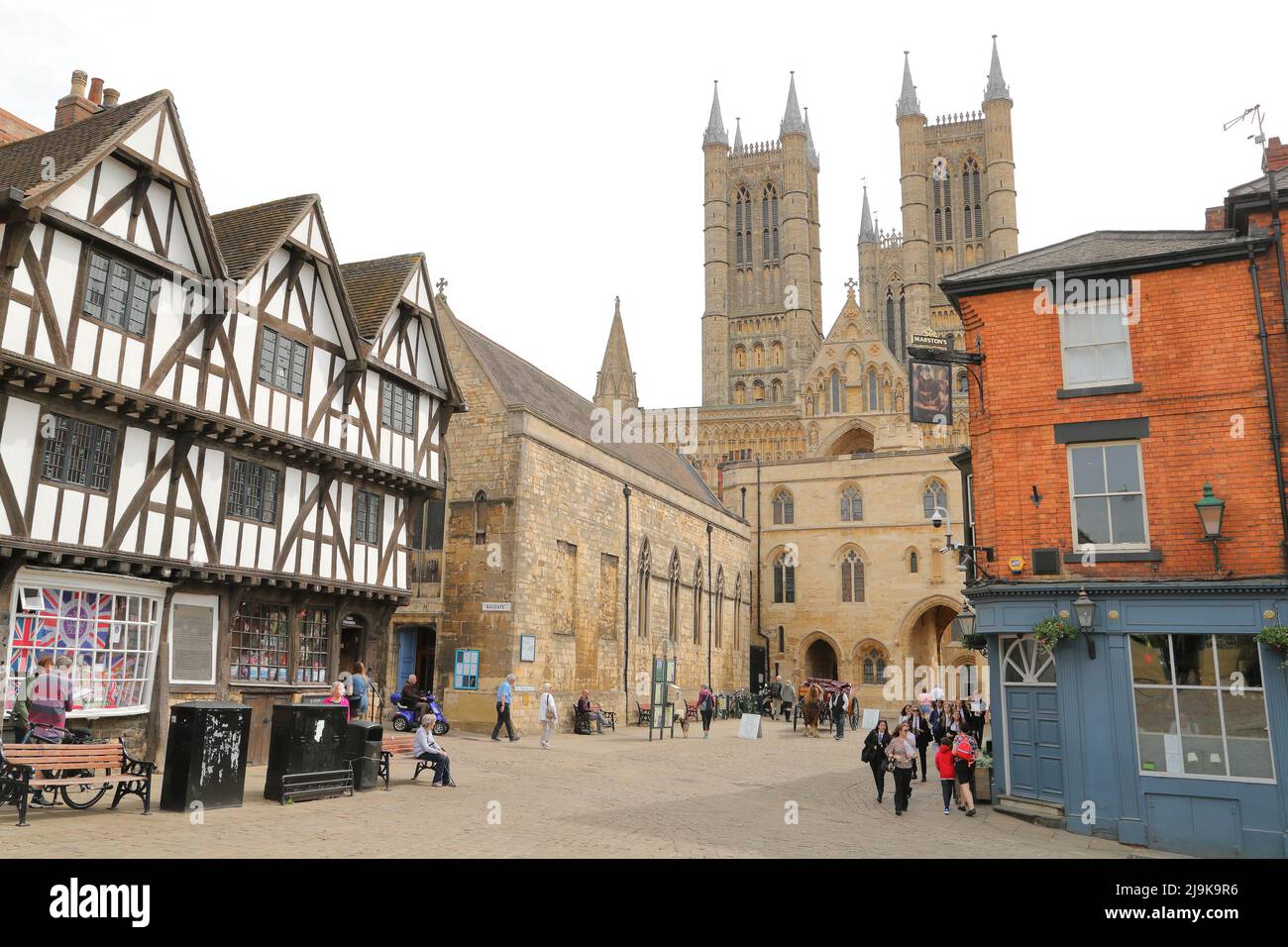 Minster Yard with Lincoln Cathedral, Lincoln, UK Stock Photo Alamy