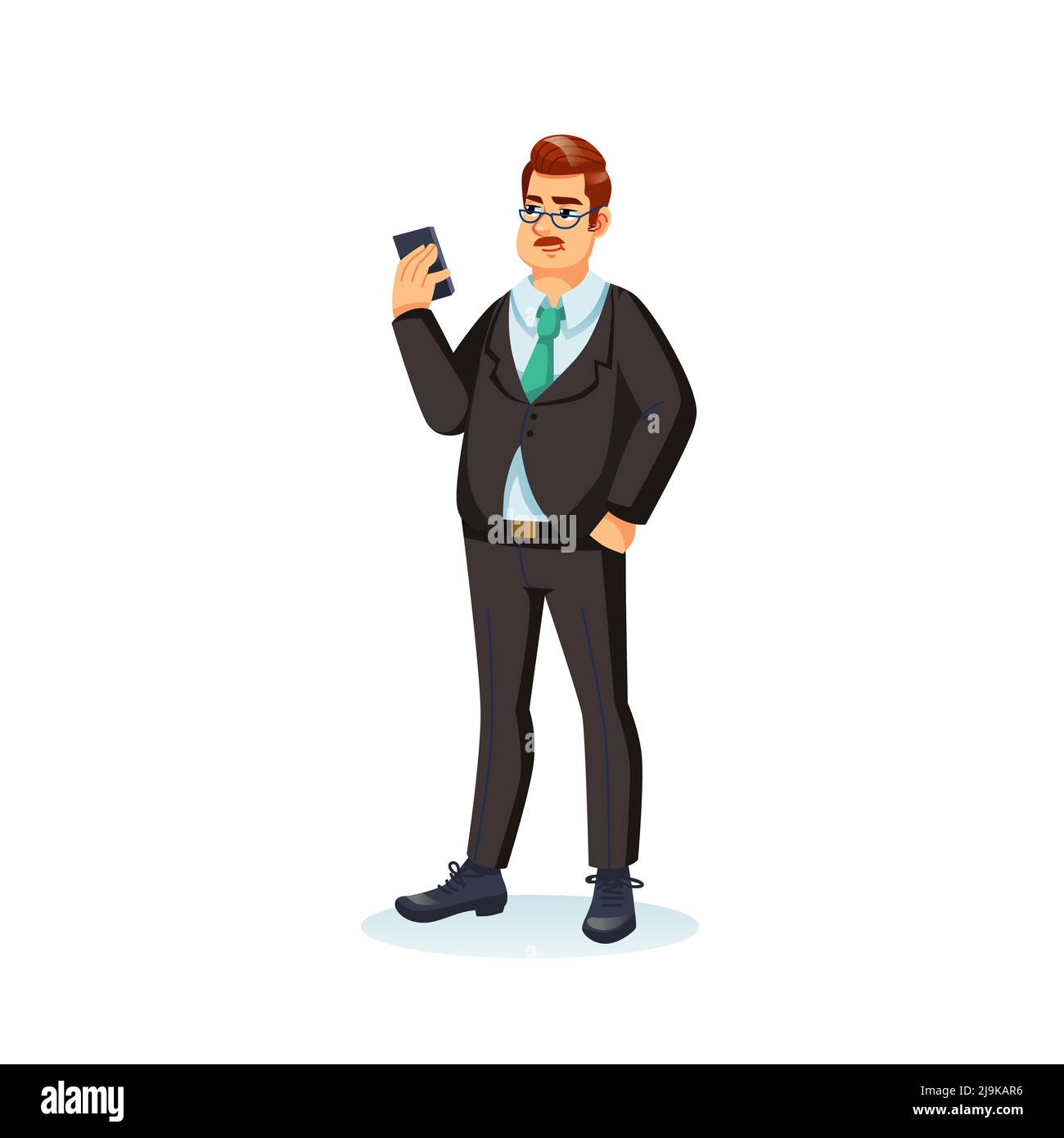 Flat cartoon businessman character on empty background,business fashion ...