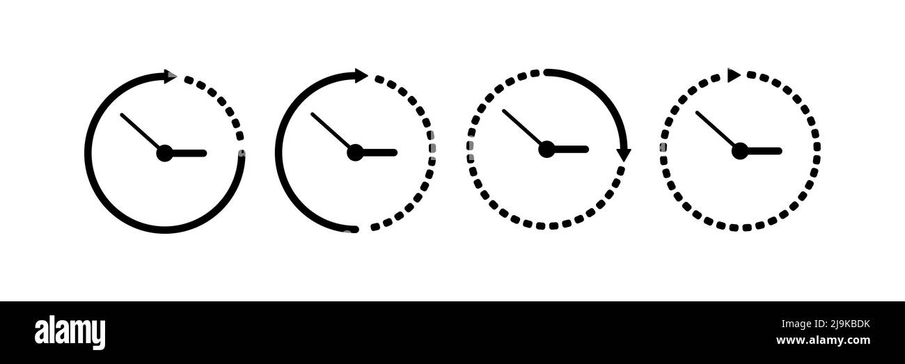 Time icon set - simple flat design isolated on white background, vector ...