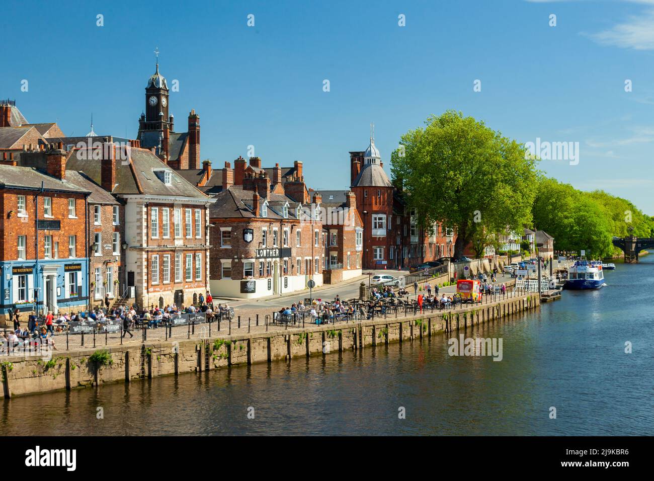 Spring afternoon on the riverside in York, England Stock Photo - Alamy