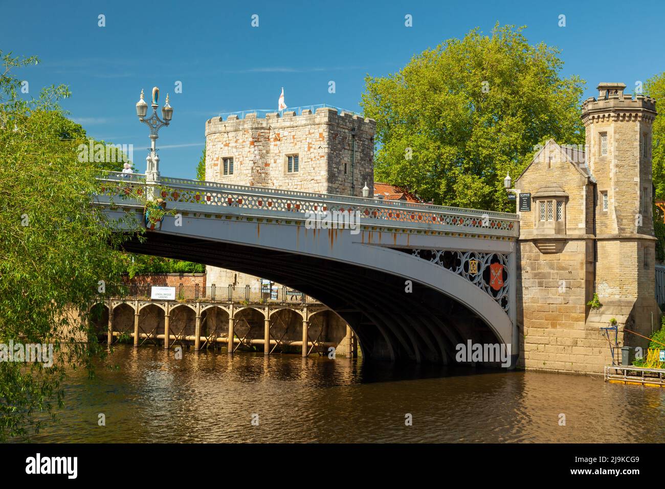 Spring afternoon at Lendal Bridge over river Ouse in York, England. Stock Photo