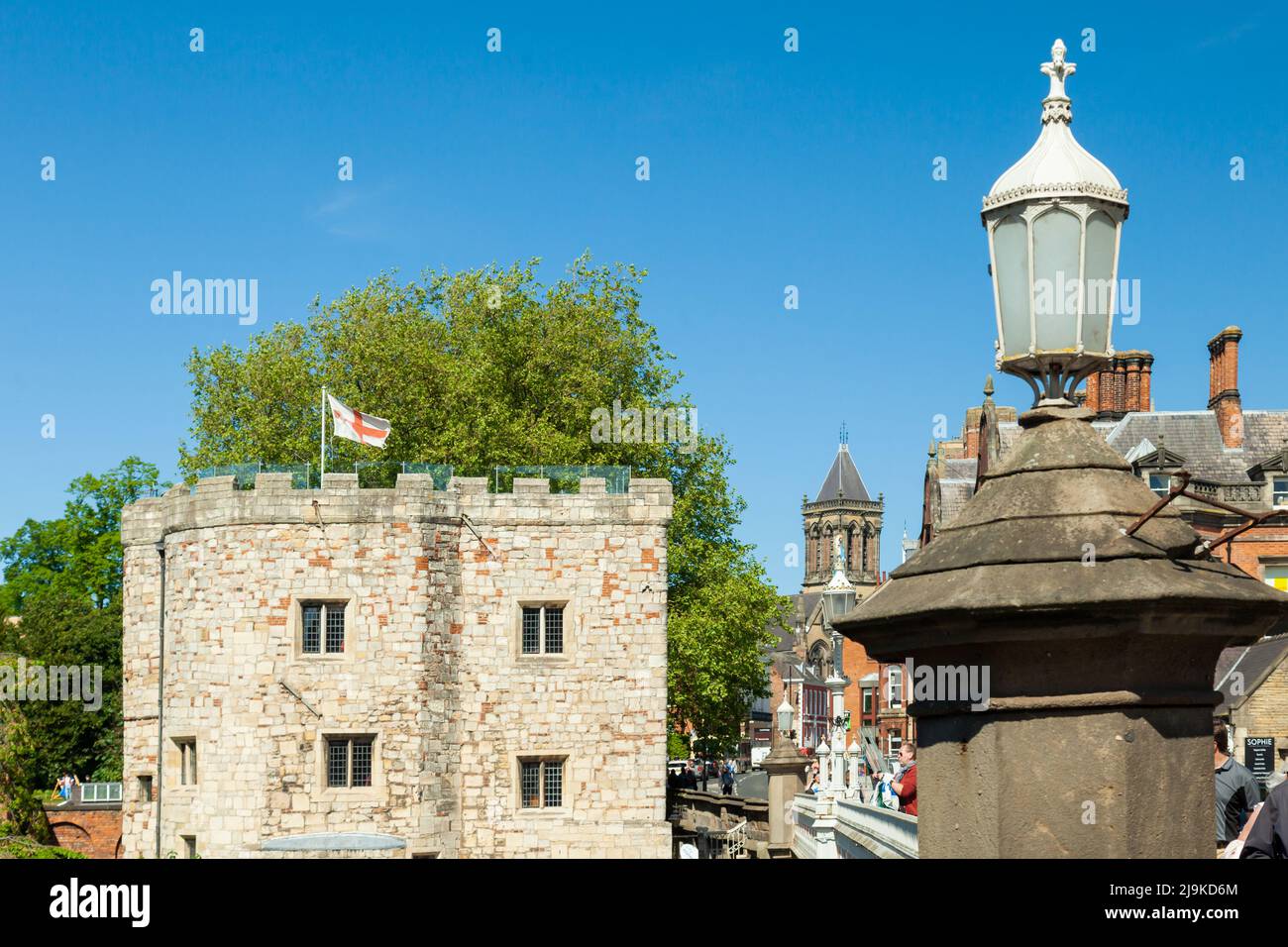 Spring afternoon at Lendal Tower in York city centre, England. Stock Photo