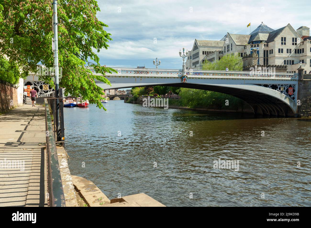 Spring afternoon at Lendal Bridge over river Ouse in York, England. Stock Photo