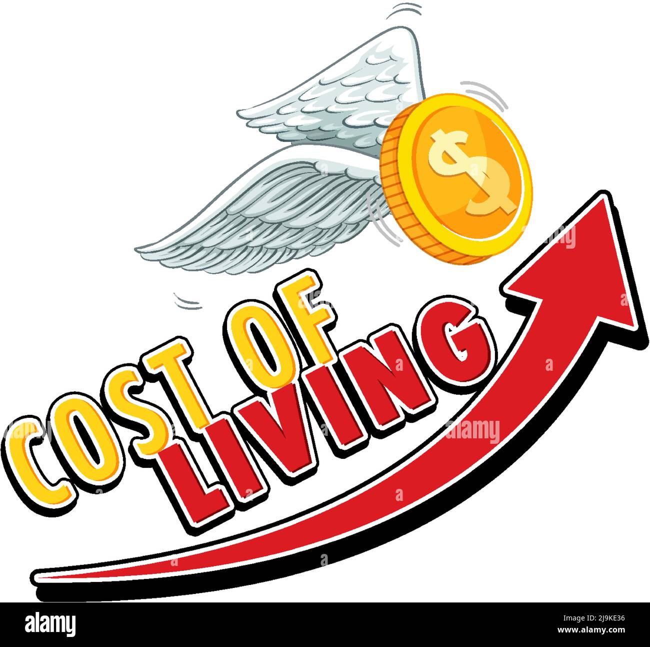 Cost of living with red arrow going up illustration Stock Vector Image & Art Alamy