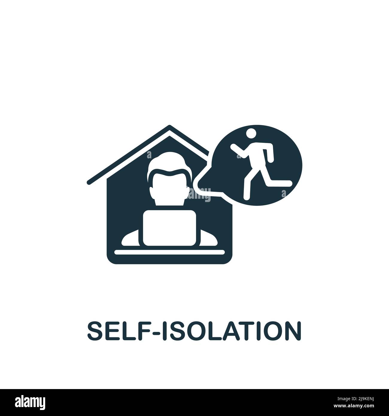 Self-Isolation icon. Simple line element quarantine symbol for ...