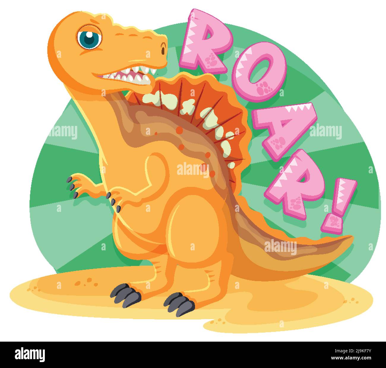 Cute dinosaur with word roar illustration Stock Vector Image & Art - Alamy