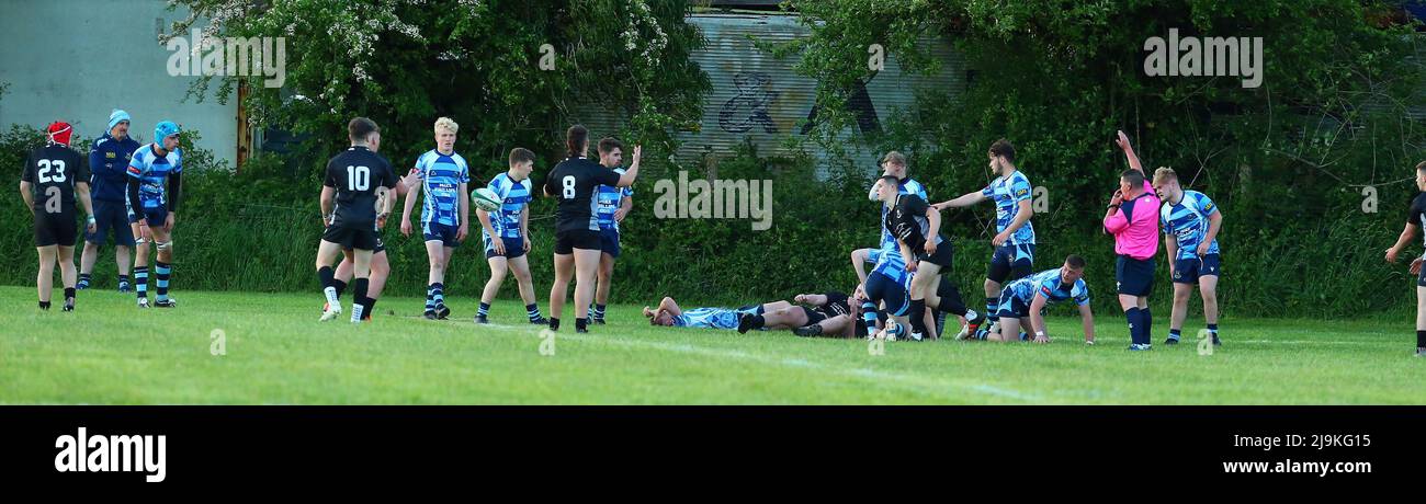 St Clears RFC Youth v Burryport RFC Youth plate final 2022 Stock Photo