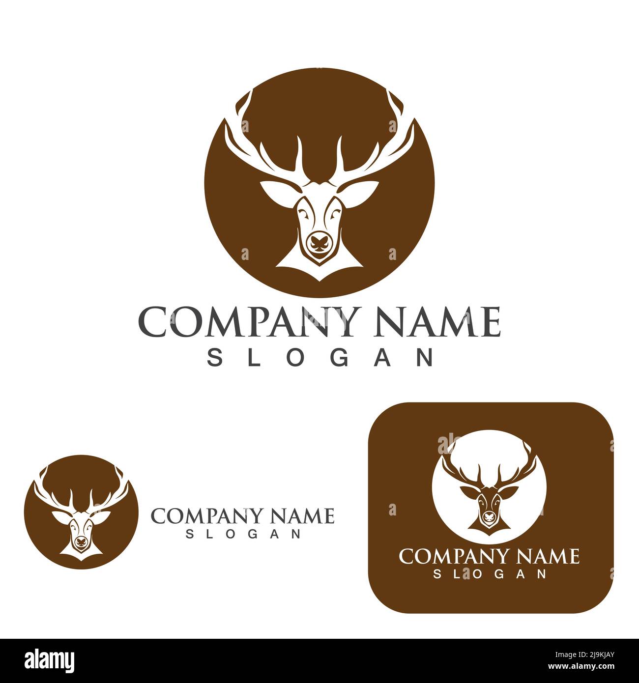 Deer Logo Template vector icon illustration design Stock Vector Image ...