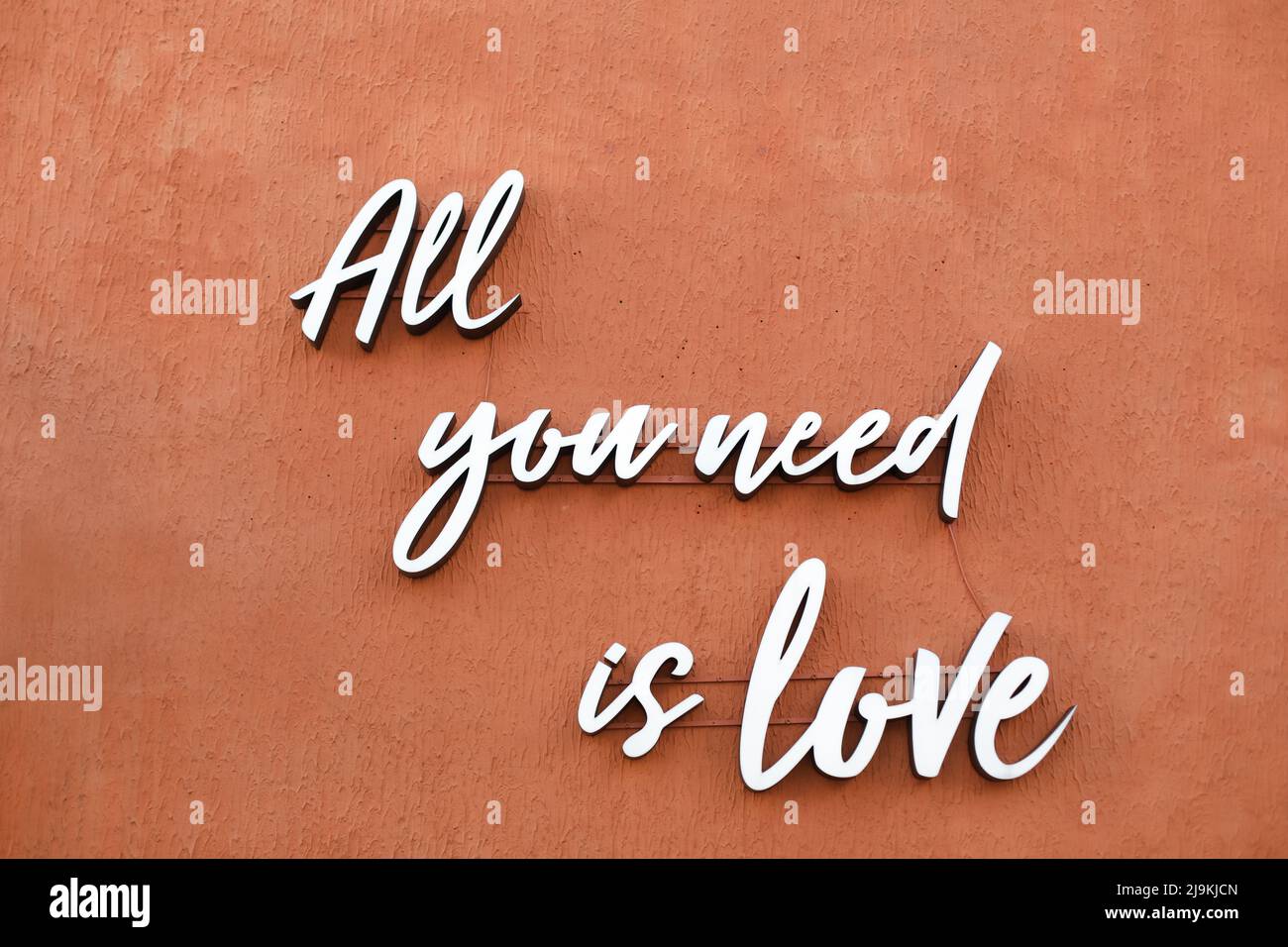 All you need is love - inspirational quote Stock Photo